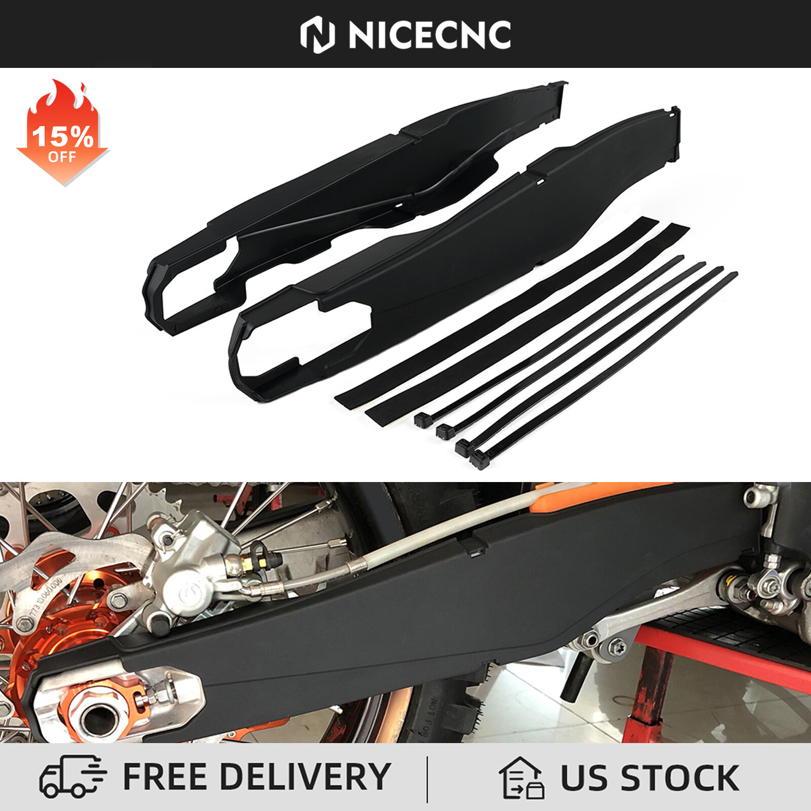 Rear Swingarm Protector Cover Guard For KTM 250 350 450 SXF XCF XC-F 2013-2022