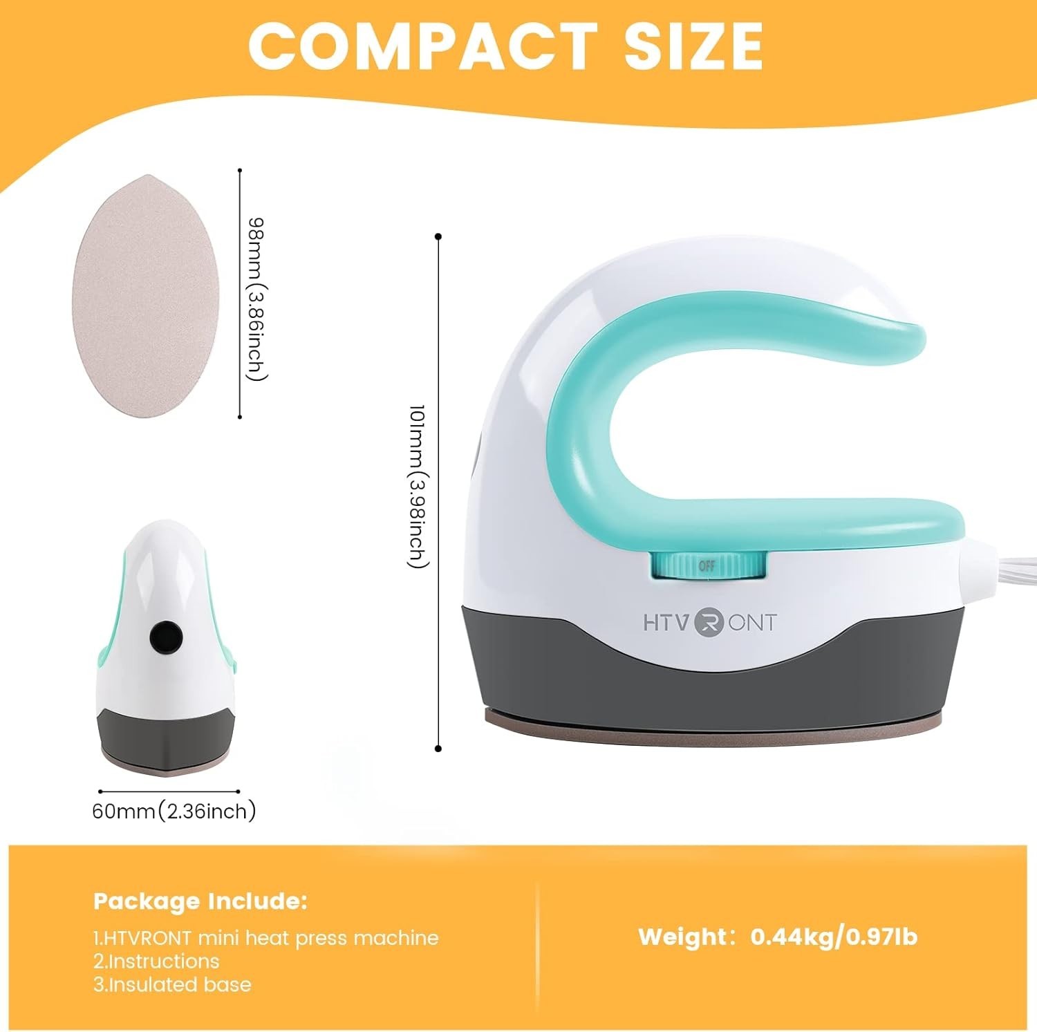Portable Mini Iron for Crafts - Heats Up Quickly with 3 Adjustable Settings