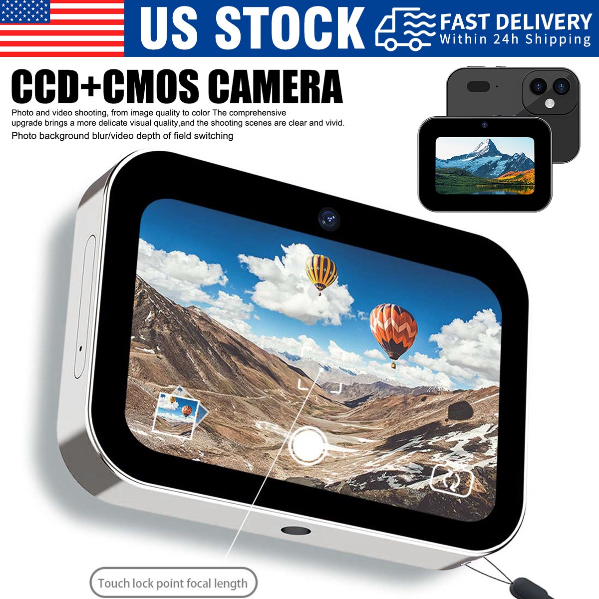 4K Digital Camera for Kids & Adults, 64MP FHD 1080P Point and Shoot Camera