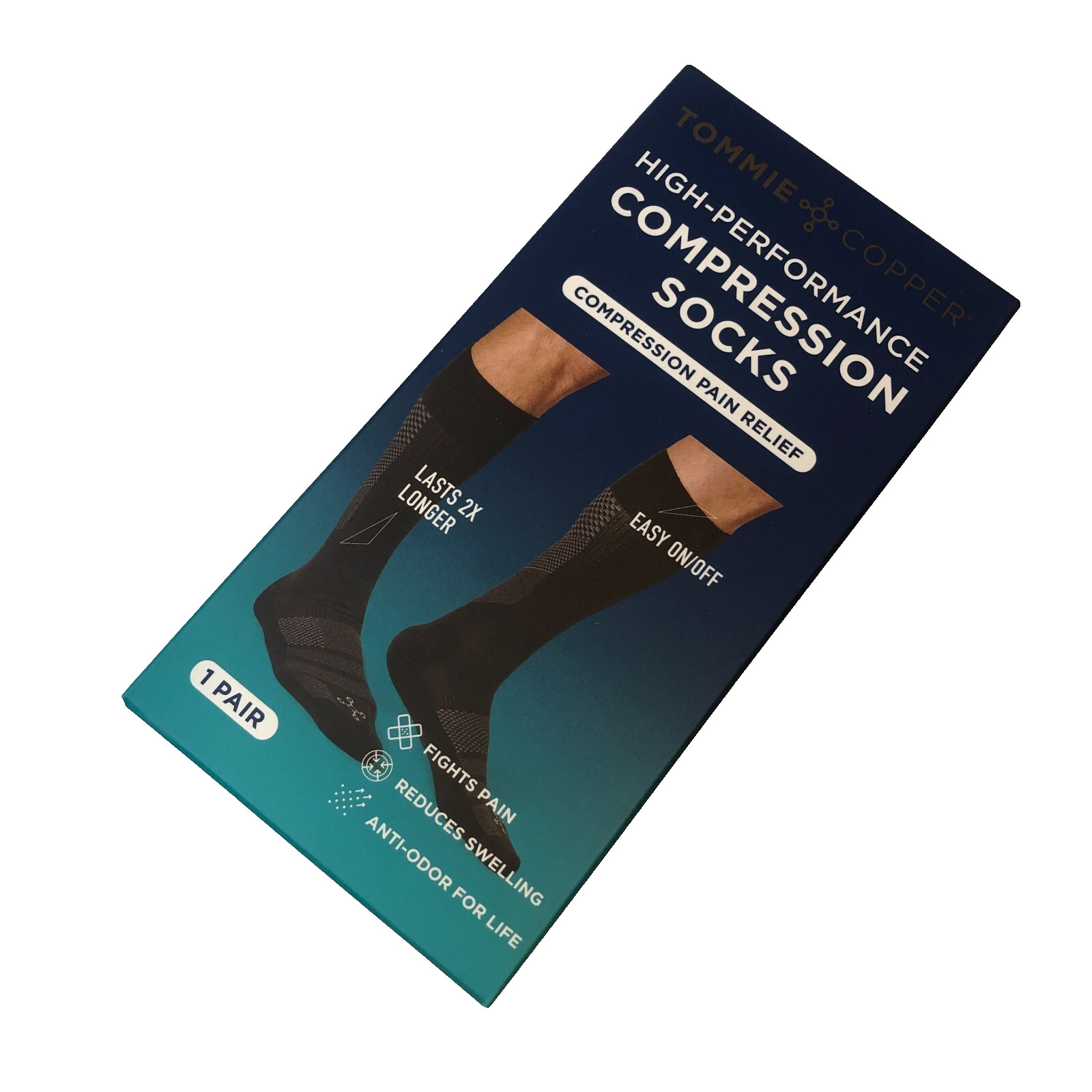 Tommie Copper Black Compression Socks Size L/XL Anti Odor