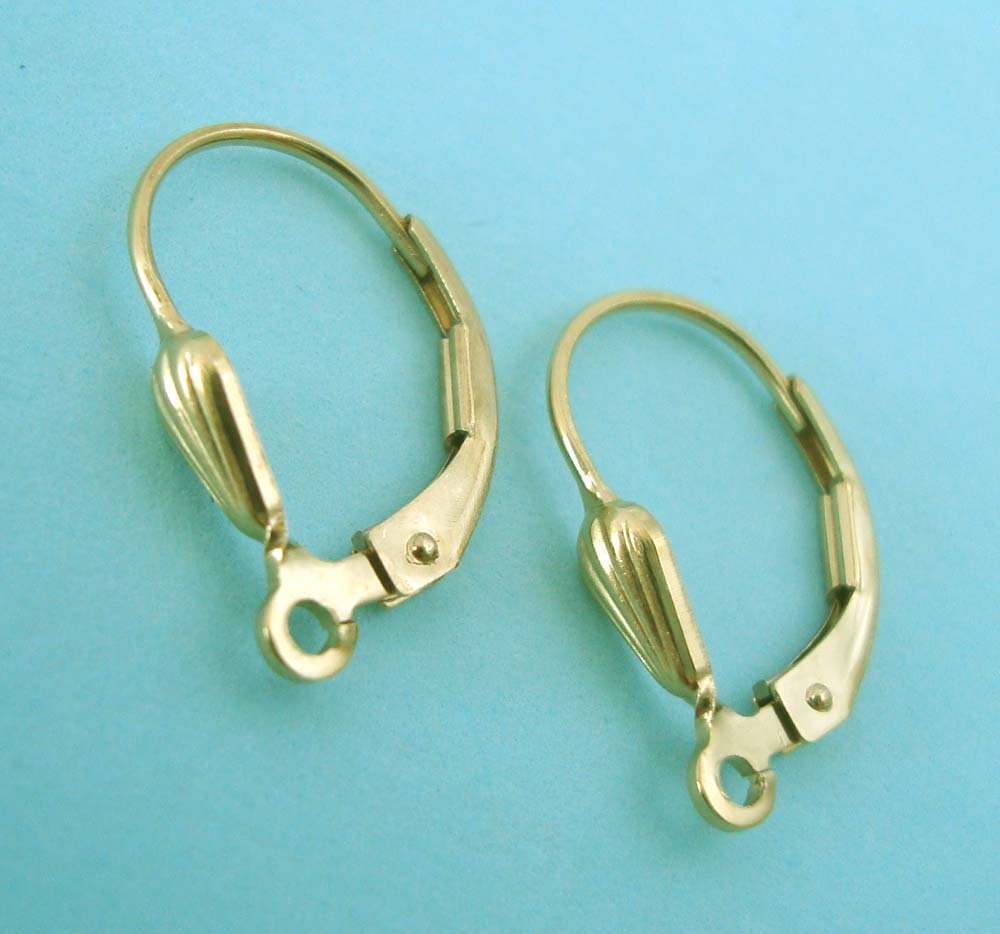6pcs  Seashell 14k gold filled lever back earring ear wire w/ open ring E09g