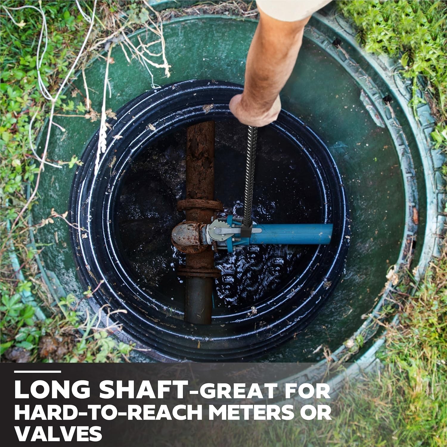 36" Water Meter Key - Steel T Handle