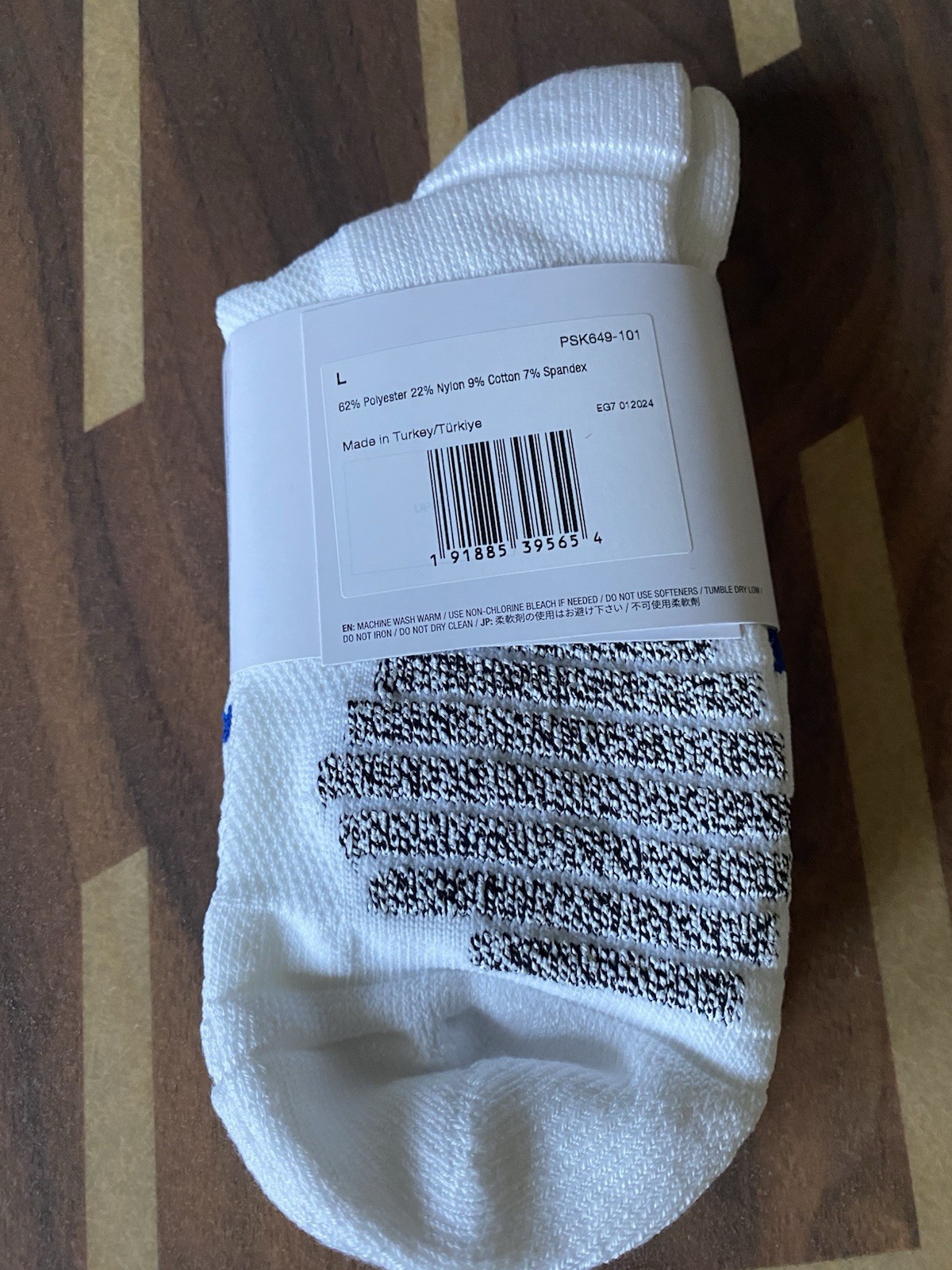 Nike NBA Authentic L Ankle Socks White Blue Quick Player Team Issued On Court