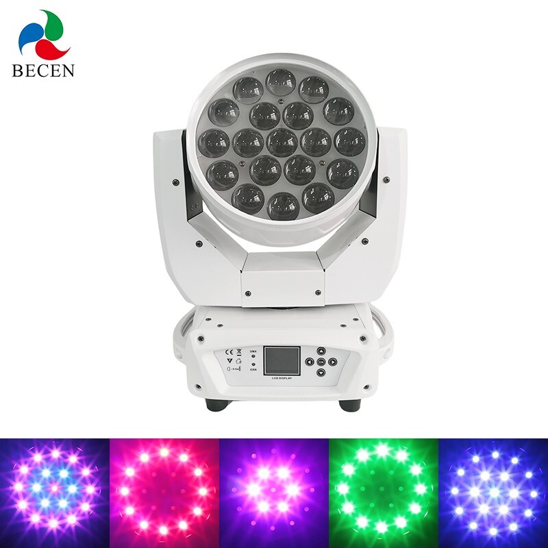 US Aura White 19 LED Moving Head Lights 4IN1 15W Wash Zoom DMX DJ Stage Lighting