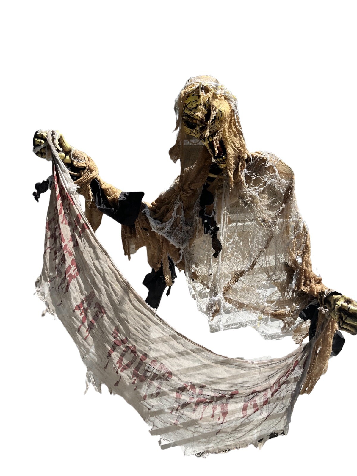 Halloween Creepy Scary Flying Skeleton Ghost Decor Haunted House Enter Sign