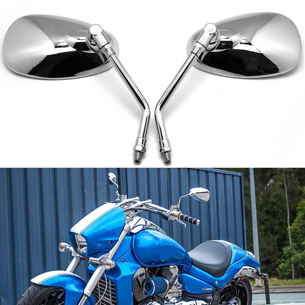 Chrome Motorcycle Side Mirrors For Honda Shadow Spirit 750 1100 VTX1300 VTX1800