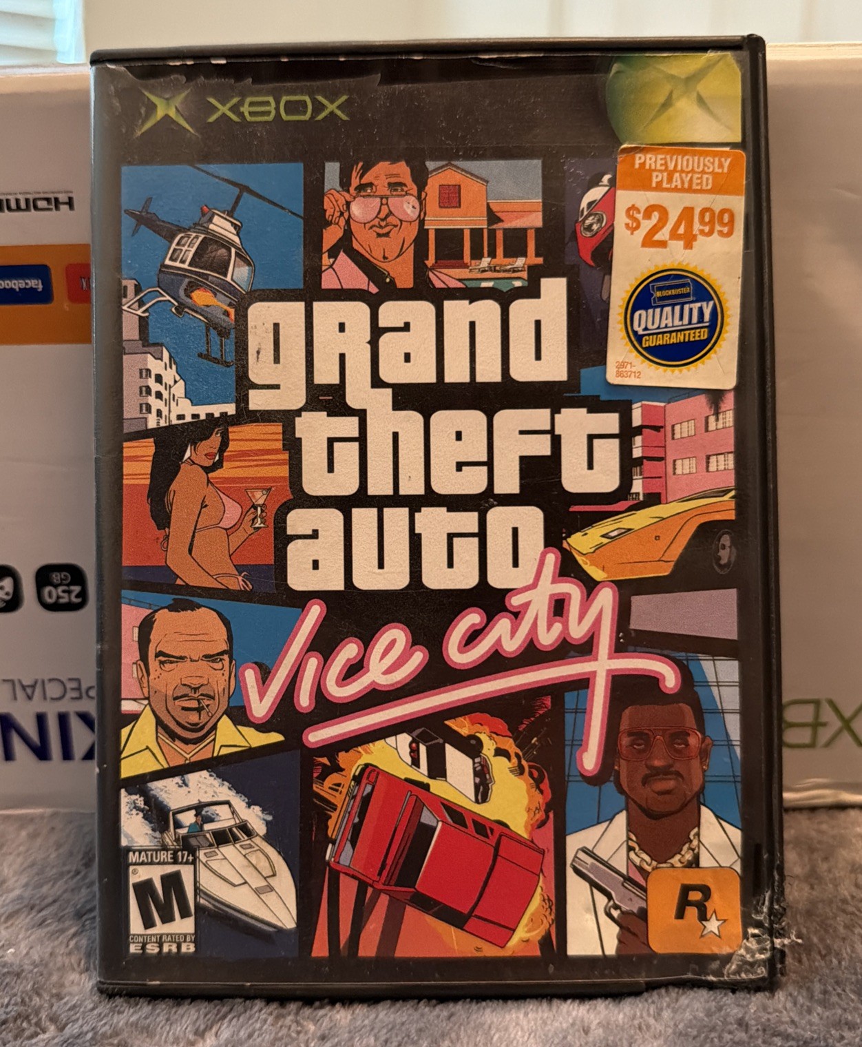 Grand Theft Auto: Vice City Case (Xbox, 2003) Blockbuster Variant W/Manual