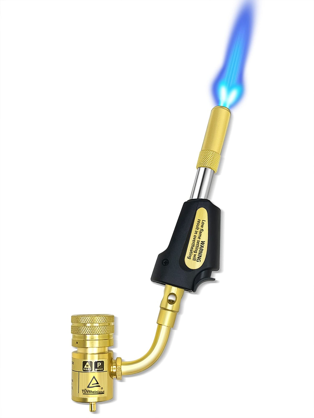 Adjustable Turbo Torch with SelfIgniter, 360° Swivel Tip for Soldering &