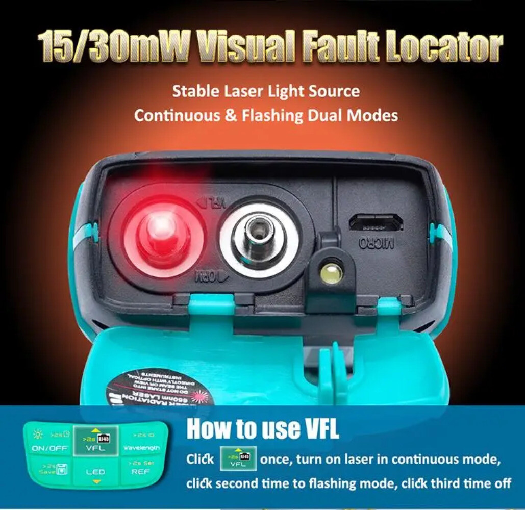 MT-7615 Connect LAN Cable Tester Intelligent Auto Calibrate Optical Power Meter