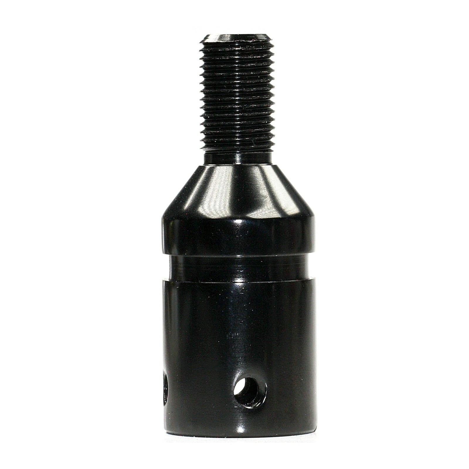 V2 ALUMINUM NON THREADED SHIFT KNOB ADAPTER 12X1.25MM BLACK SHIFTER THREADS