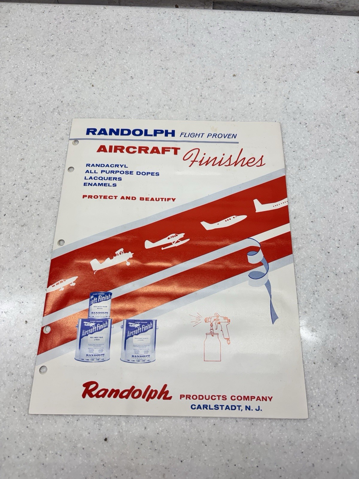 Vintage Randolph Aircraft Finishes Color Chart Brochure Aviation Paint
