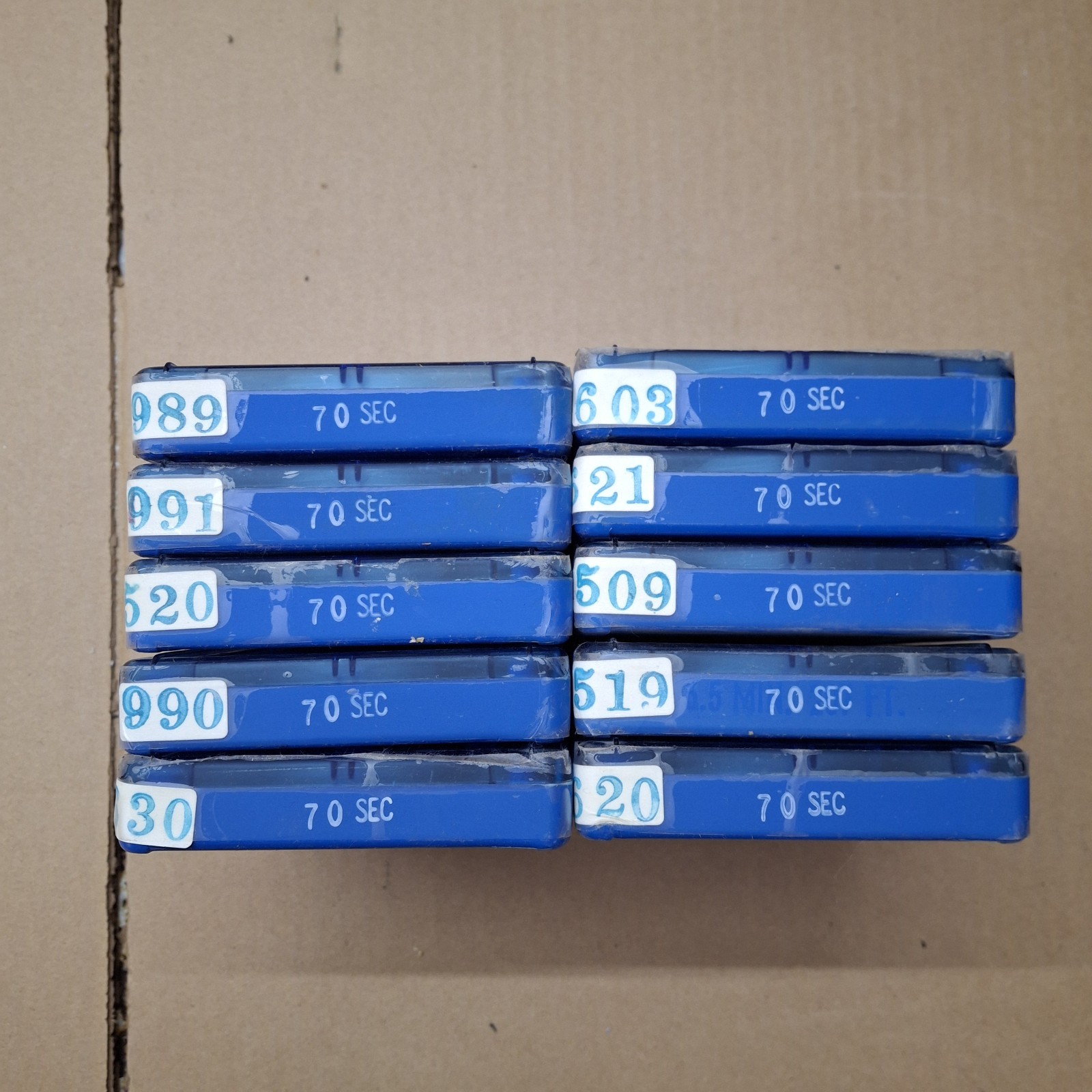 📻 Vintage NAB Broadcast Carts Lot – 70 Second Audiopak Radio Cartridges (Qty...
