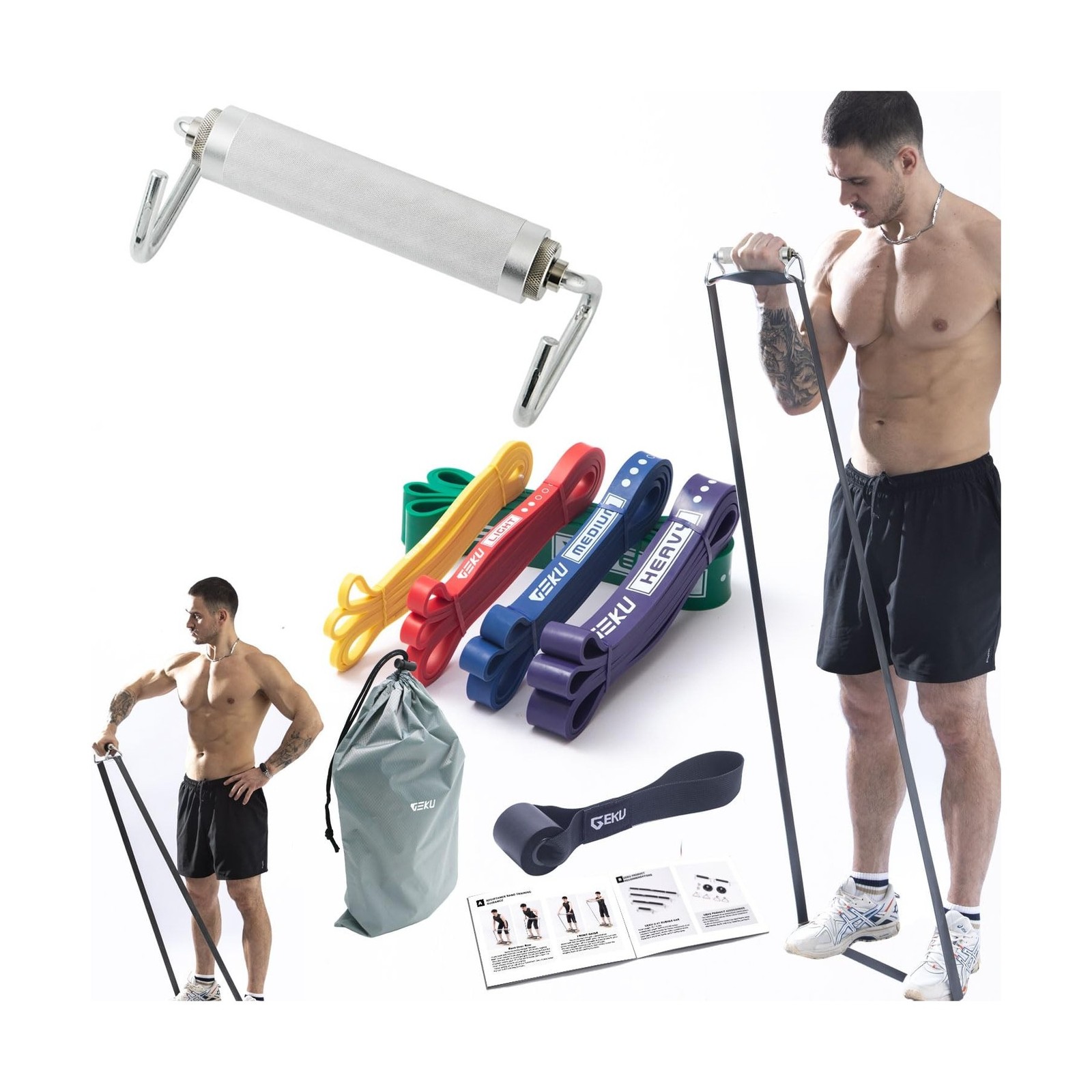 Resistance Bands with Aluminium Alloy Handle, Set of 5 Natural ... FAST USA SHIP