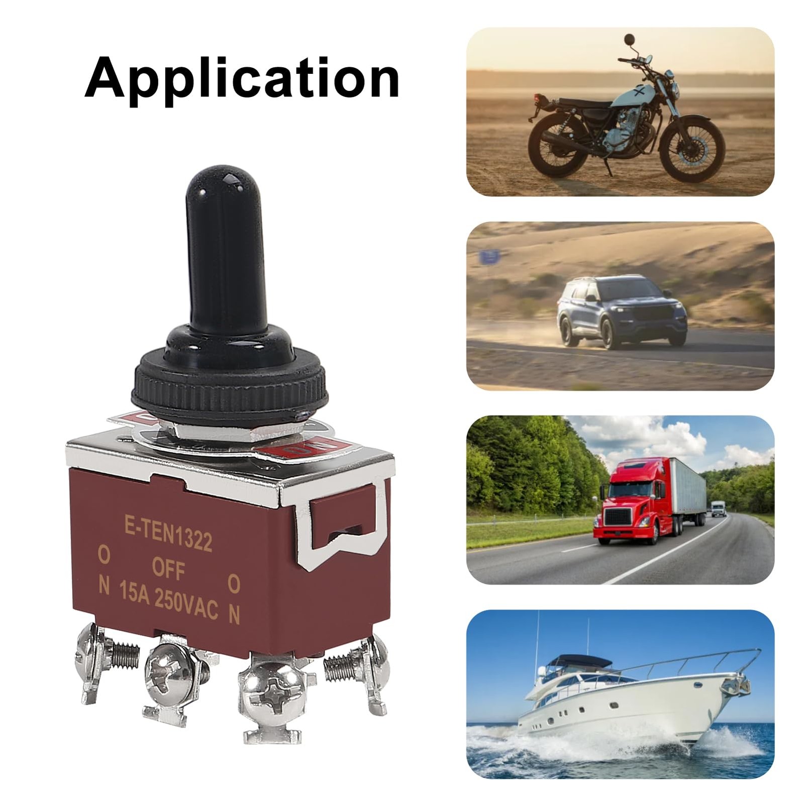 4PCS DPDT Toggle Switch 12V 30A 6 Pin Momentary ON Off ON with Waterproof Cap