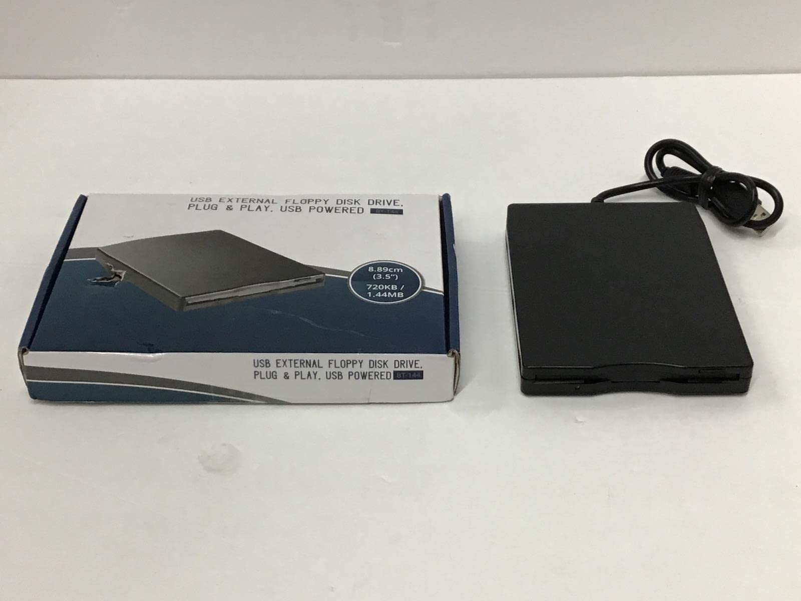 BT144 Slim Black USB External Floppy Disk Drive Plug & Play USB Powered PC