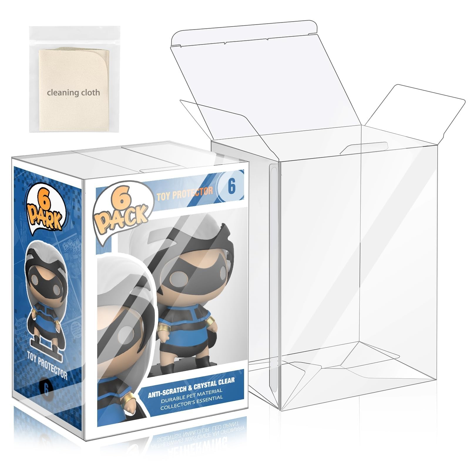 Estuches protectores para figuras de 4 pulgadas, caja de exhibición transparente
