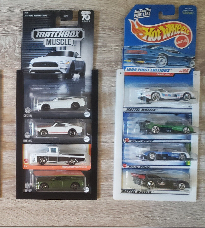 3 Pack Wheels Storage Display Rack White for Hotwheels
