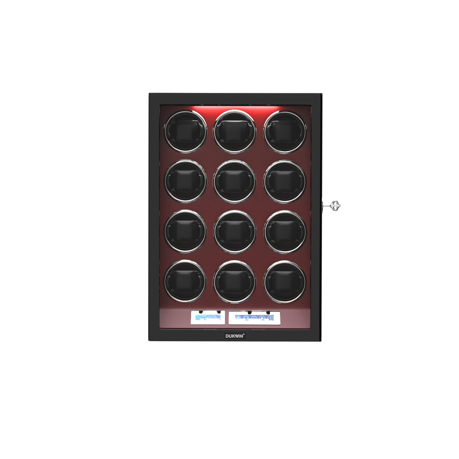 Automatic 12 Watch Winder Rotating Display Box LCD Touch Screen Display Case LED