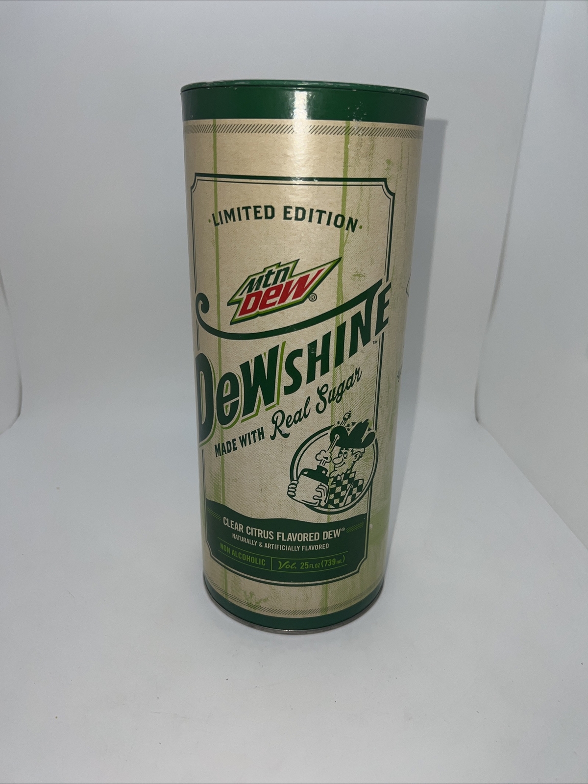 Mountain Dew DEWshine 25 Fl.oz Limited Edition Collectible Glass Jug TIN ONLY
