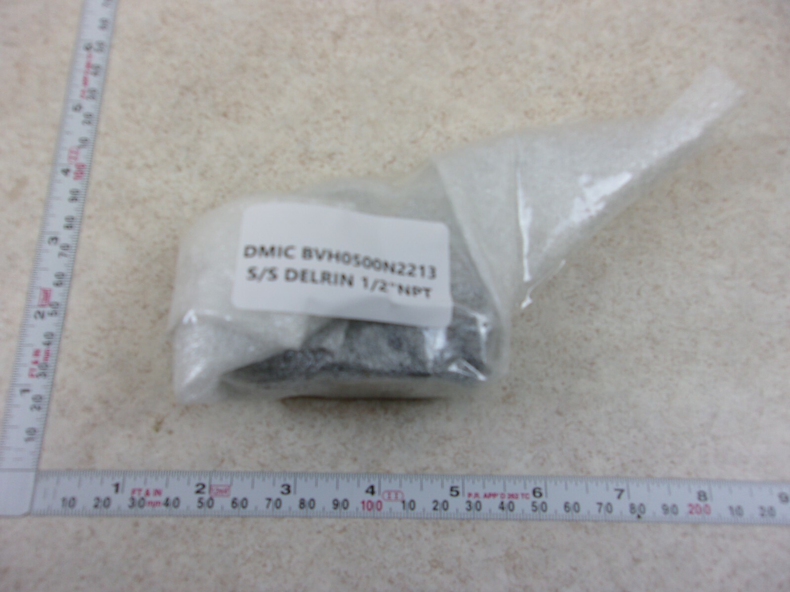 DMIC BVH0500N2213, BVH, ½" NPT, Stainless Steel Delrin Ball Valve, F0194