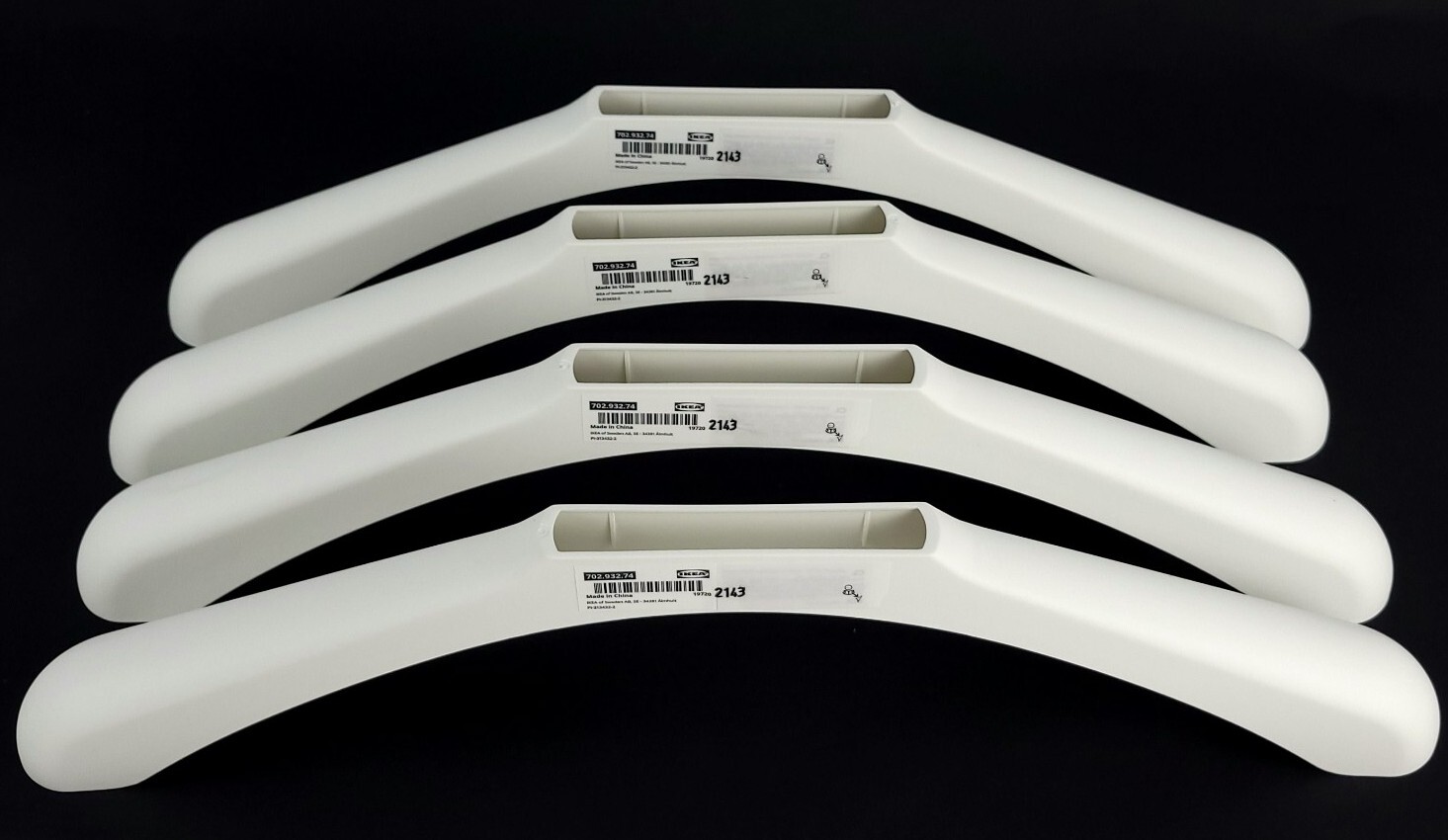 (Lot of 4) IKEA Bumerang Shoulder Shaper White for Hanger Wardrobe Organizer New