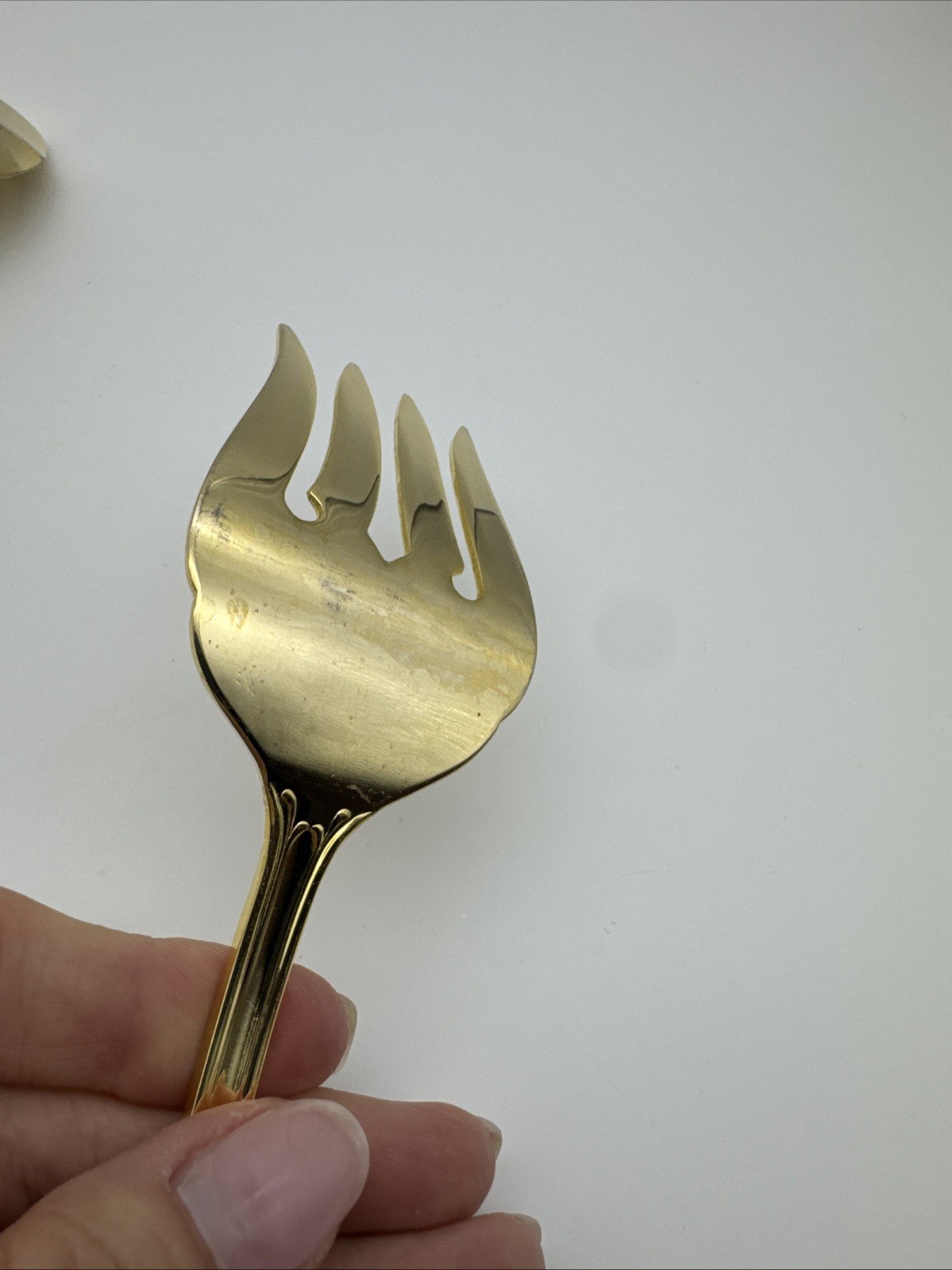 3 Excel St Joan Gold Electroplate Solid & Pierced Casserole Spoon & Fork