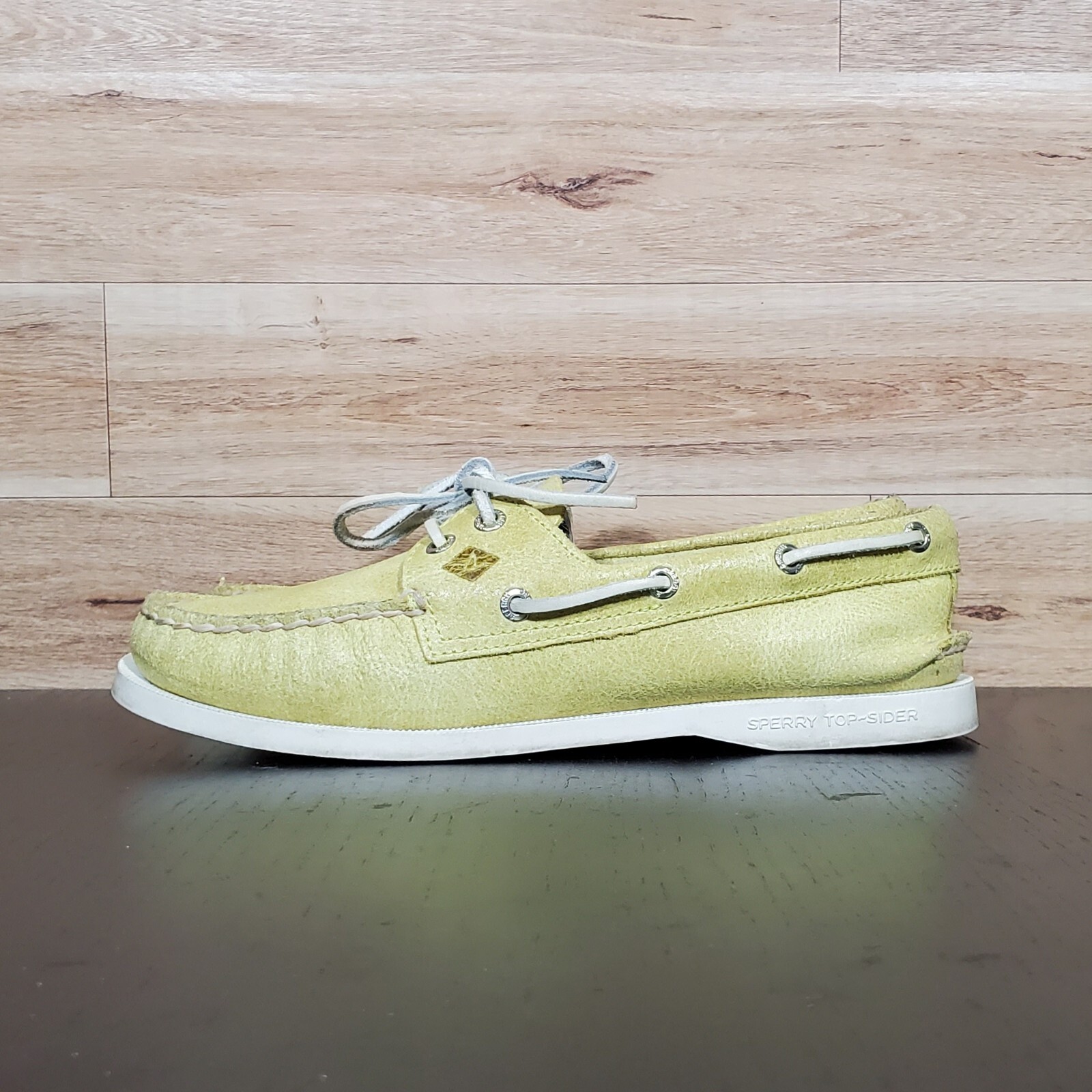 Sperry Top Sider A/O 2 Eye Light Yellow Boat Shoes Women's Size 6M
