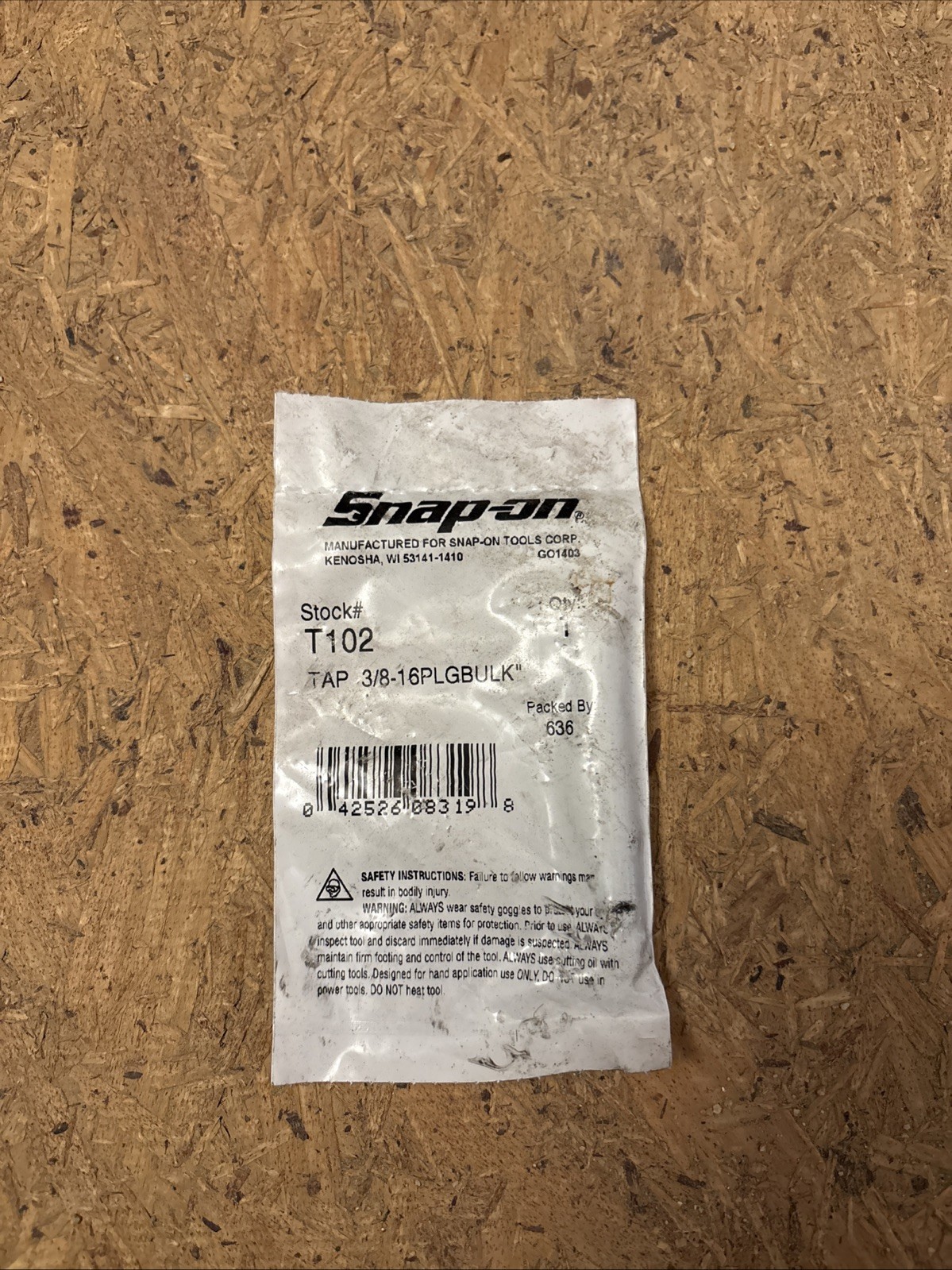 SNAP-ON TAP  T102 NEW OLD STOCK 3/8 - 16NF