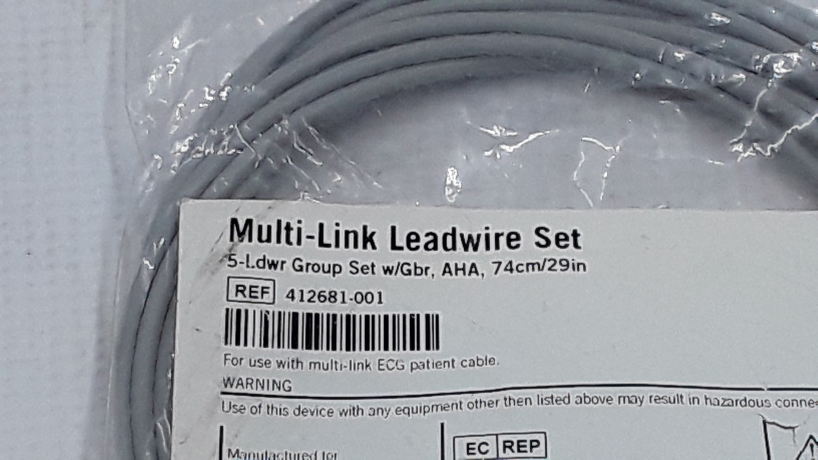 GE Multi Link Leadwire Set 5Ldwr Group Set Grabber AHA 29in REF 412681-001