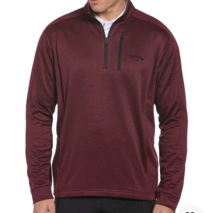 Callaway Men's 1/4 Zip Pullover Performance Mock Neck Size Medium Chest Pocket