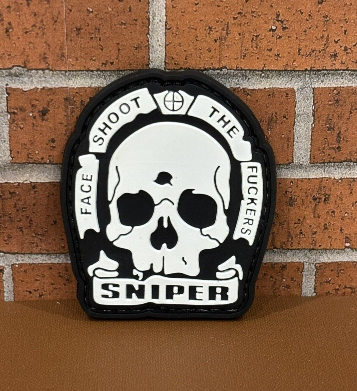 Tactical PVC Patch - Sniper Patch - Morale Skull One Shot Gun Rifle Patch