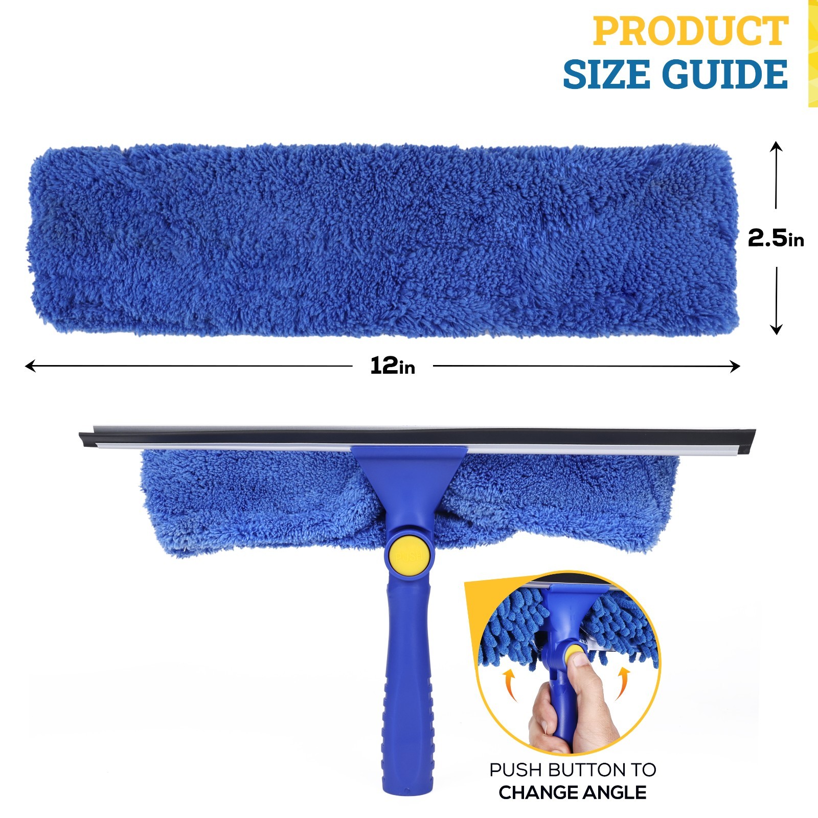 12" Microfiber Reusable Washable Window Cleaning Squeegee Sleeves - 5 Pack