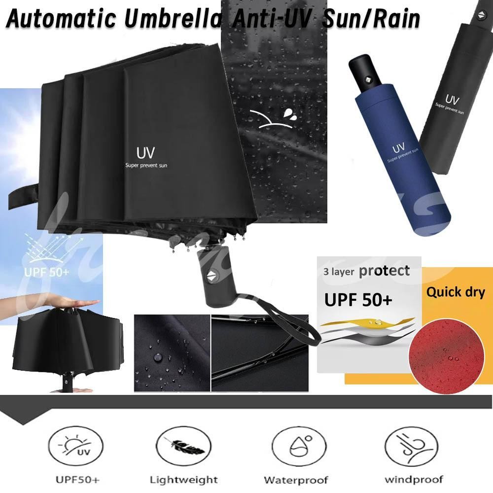 Portable Automatic Umbrella Anti-UV Sun/Rain Windproof Folding Compact Umbrella