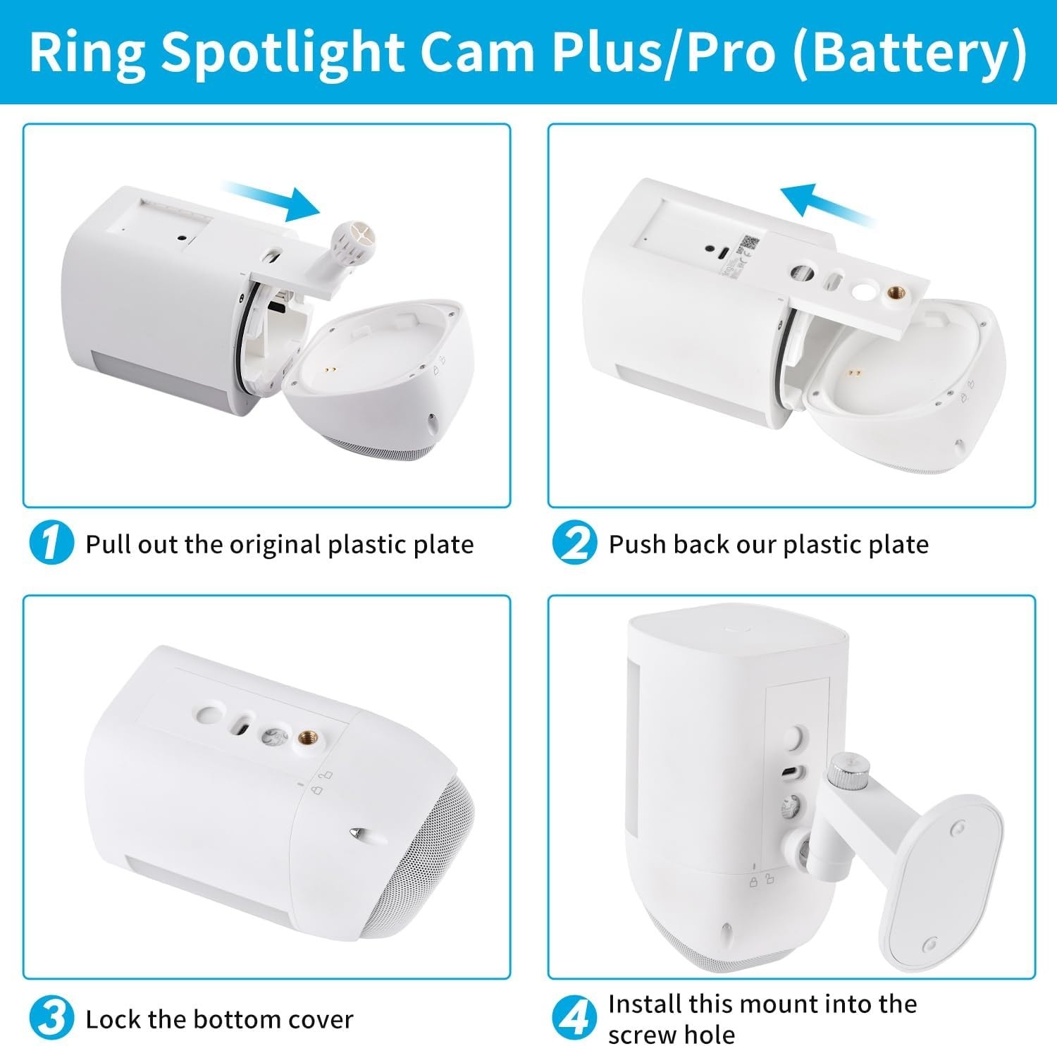 Efficient Camera Wall Mount for Ring Systems - 360° Angle, Indoor & Outdoor Use
