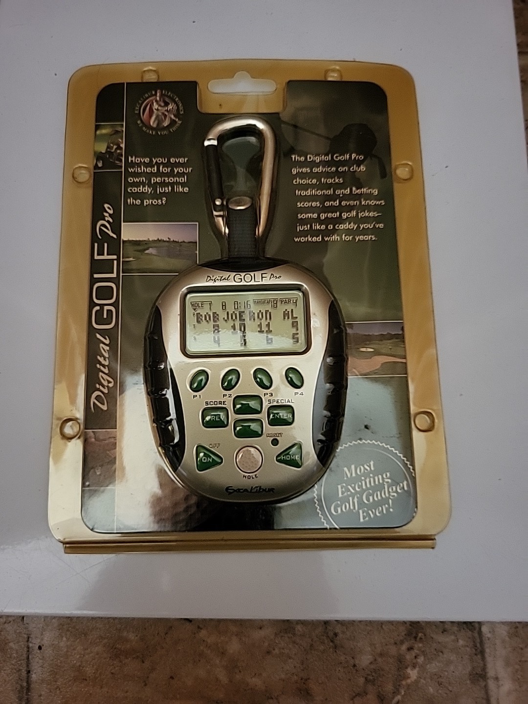 Excalibur Digital Golf Pro Requires  2 AAA Batteries Green Black Gray Clips On