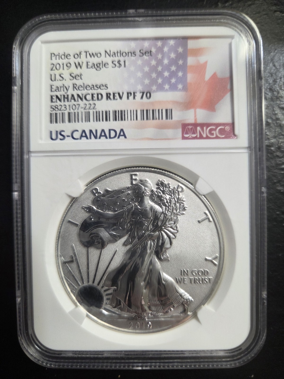 2019 W ENHANCED REVERSE PROOF SILVER EAGLE NGC PF70 EARLY RELEASES US SET