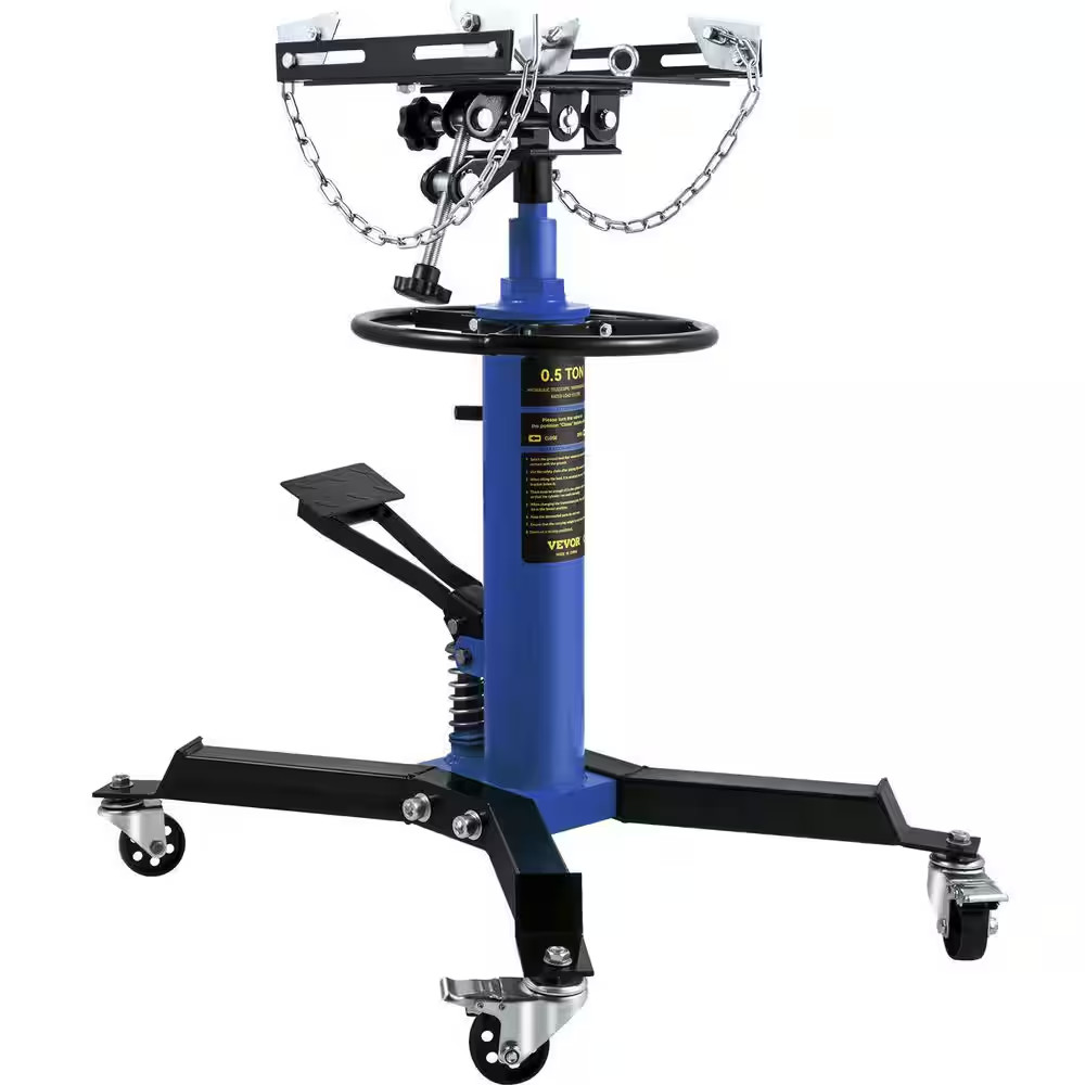 Transmission Jack 1100 Lbs. Hydraulic Telescopic Floor Jack Stand 2-Stage W/ Foo