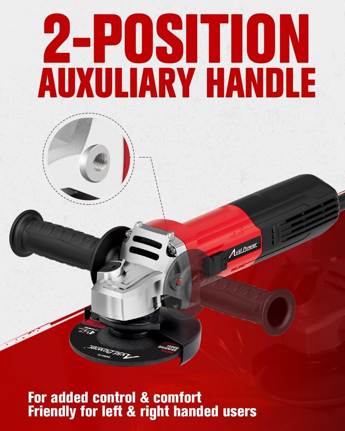Angle Grinder, 7.5-Amp 4-1/2 inch Electric Grinder Power Tools with Grinding ...
