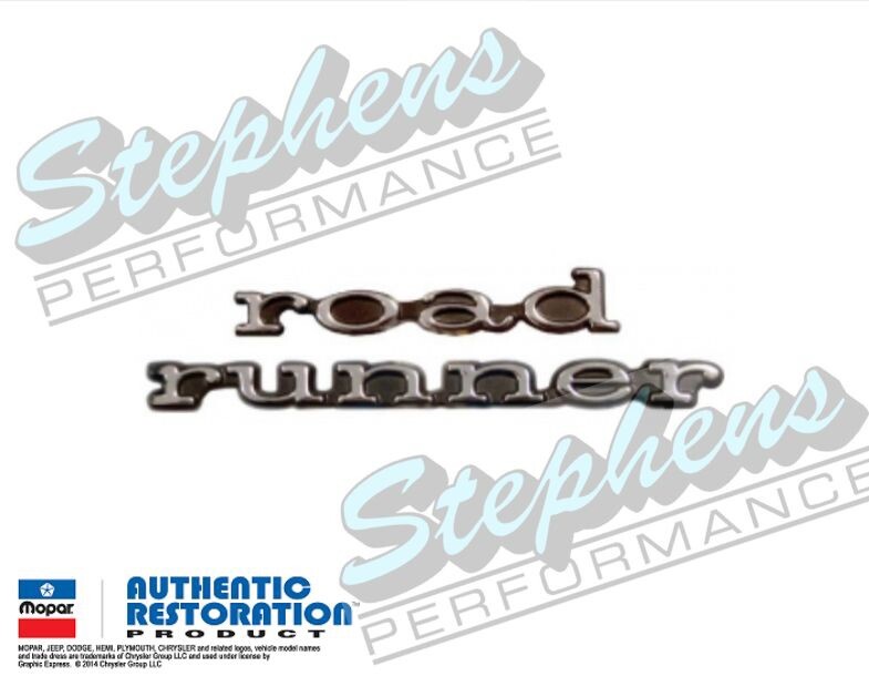 1969 Plymouth Road Runner "Road Runner" Door Emblem Set Mopar