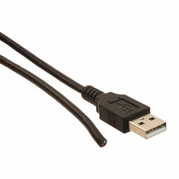 Qualtek USB 2.0 Cable A Male to Cable (Round) 3.00' Shielded (Lot of 10 Pieces)