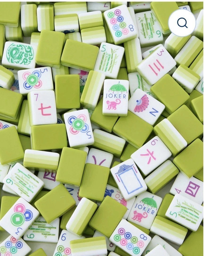 American Mahjong Game Set,160 Lime Layered Mah Jong Tiles Family#Party#Game#Gift
