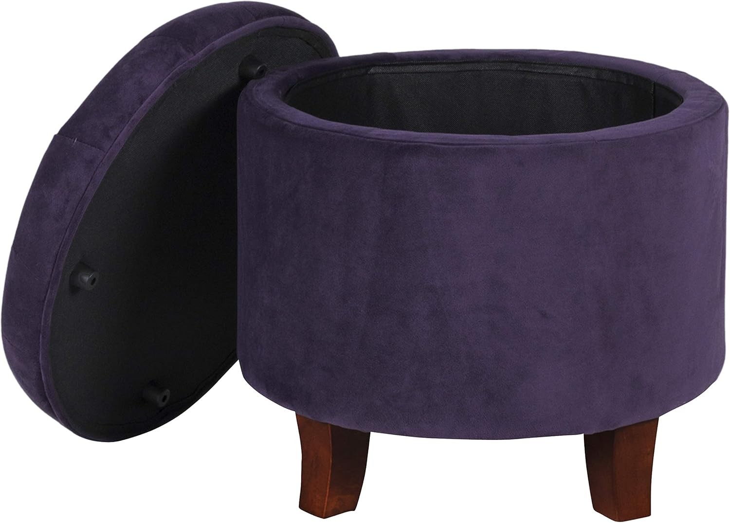Home Decor Upholstered Round Velvet Tufted Foot Rest Ottoman Ottoman W/ Storage