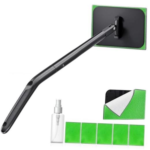 Car Windshield Cleaner Tool with Extendable Handle, Inside Auto Dark Green