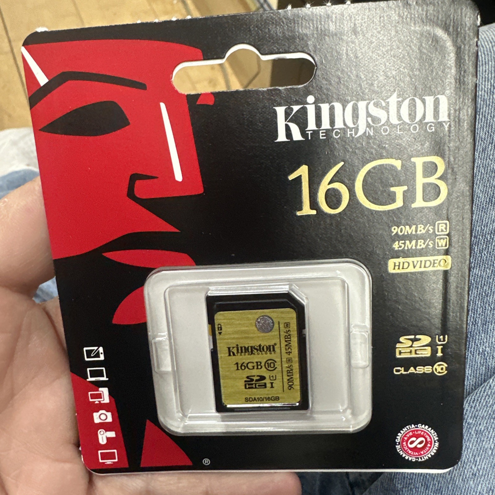 Kingston 16GB SD Memory Card HD Video SDA10/16GB NEW. Lot Of 2