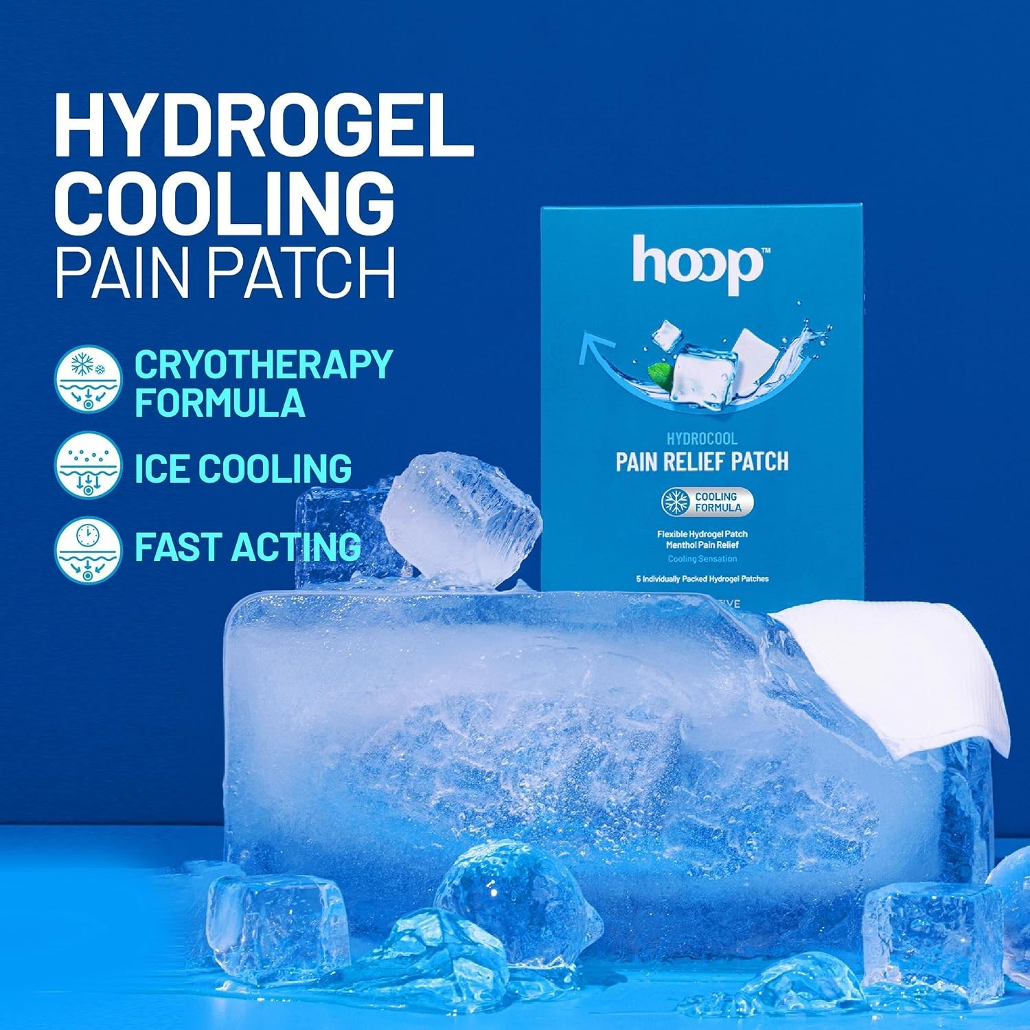 Hoop Hydrogel Ice Cooling Patches for Neck Shoulder Back Feet Muscles 5 PCS