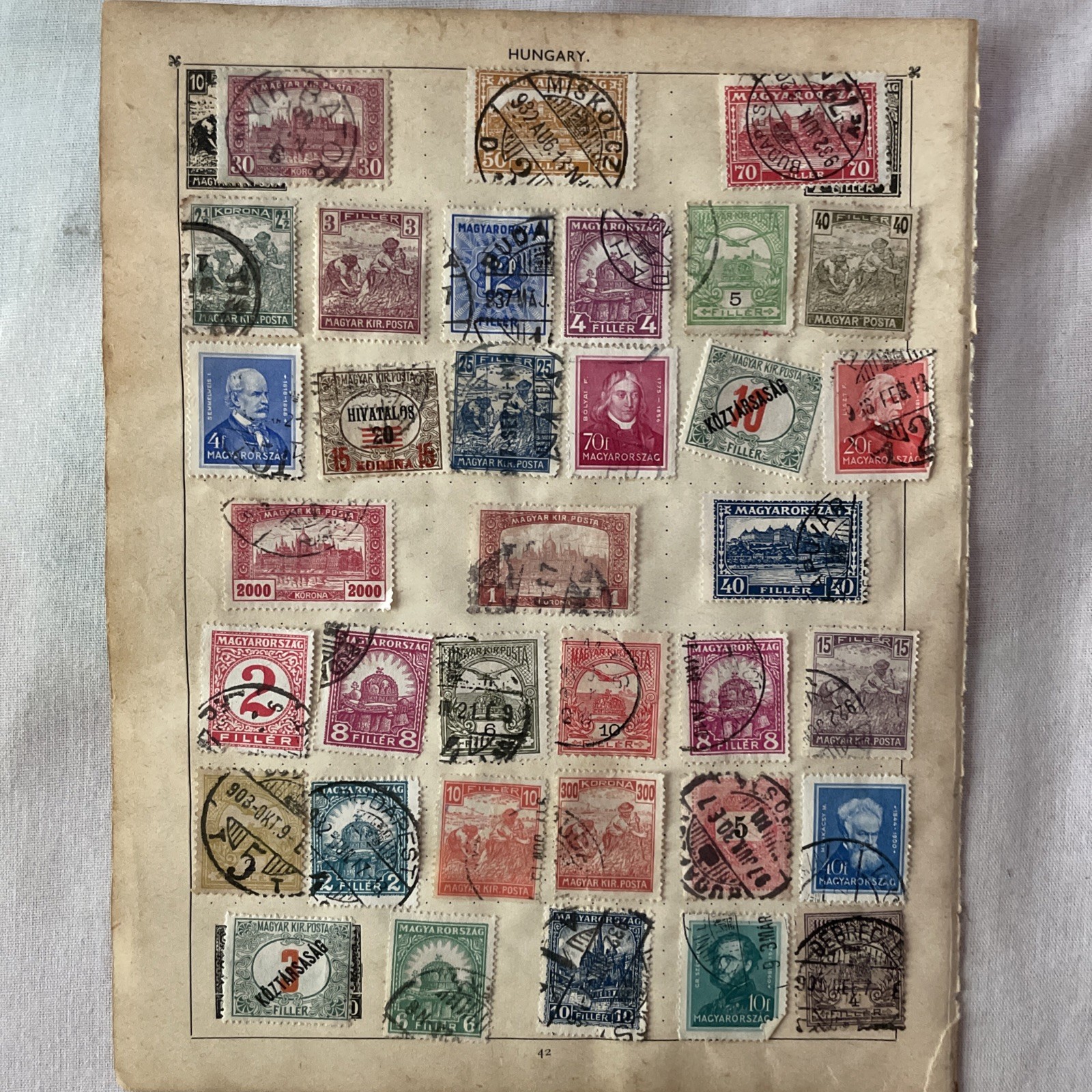 WORLDWIDE Stamps UNCHECKED. On page or part pages*HUNGARY*367 2 sides