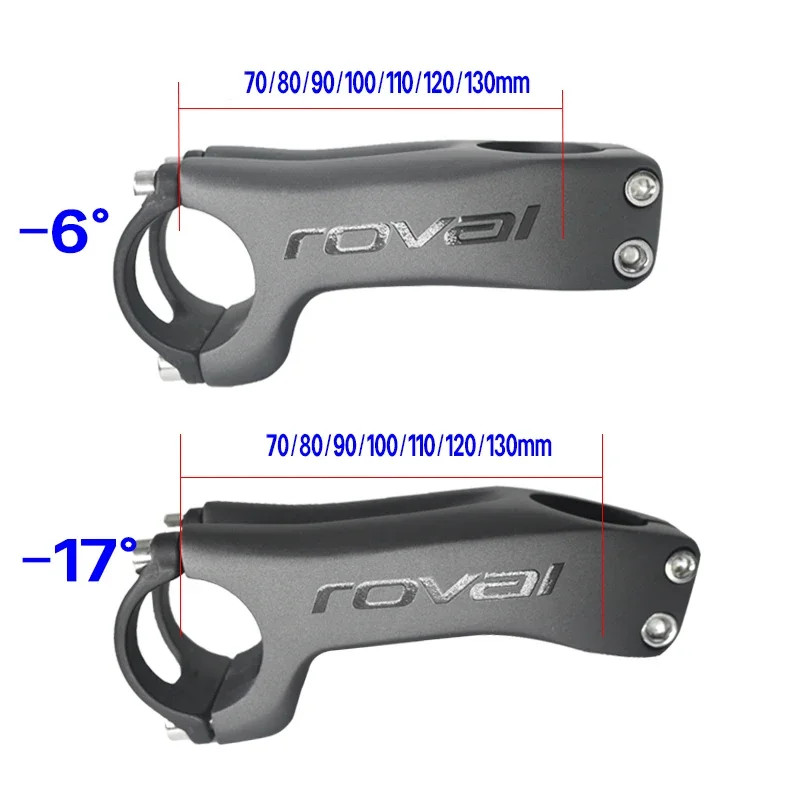 Carbon Stem Road Mtb Bicycle Stem -6°-17° 70/80/90/100/110/120/130mm Bike Parts
