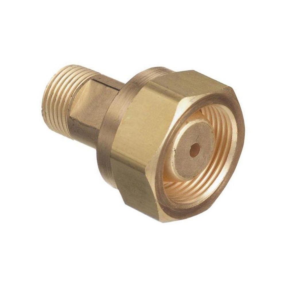 CGA-520 Tank Acetylene to CGA-200 MC Regulator Adapter, Brass