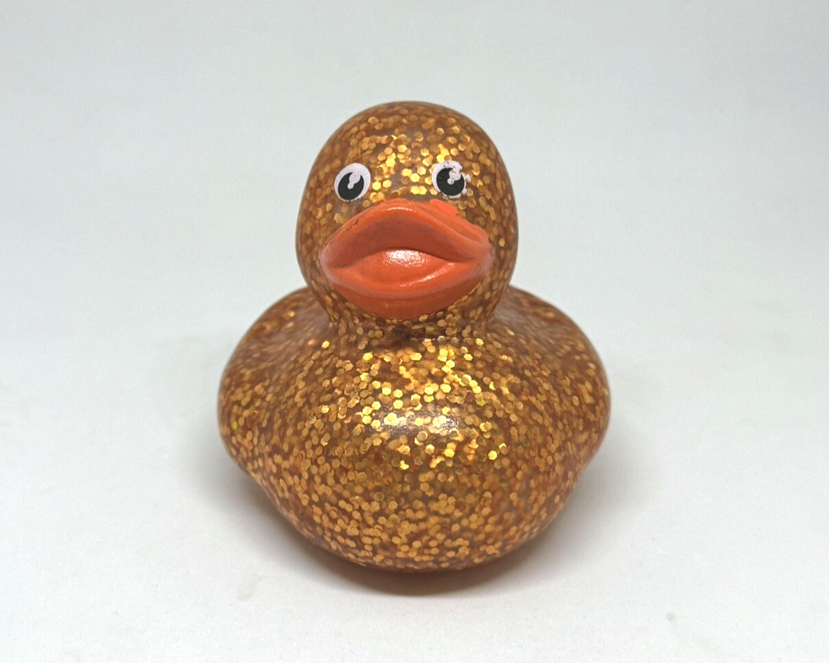 Glitter Bronze Sparkly Rubber Duck 2" Ducky Bath Pool Jeep Toy