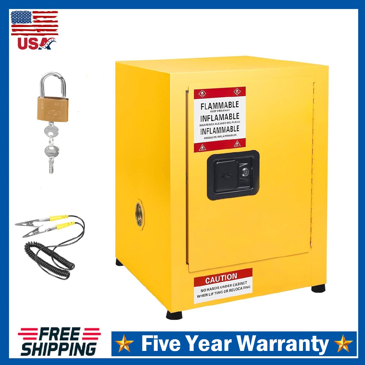 Flammable Storage Cabinet ,11 Gal Hazardous Safety Cabinet for Flammable Liquids